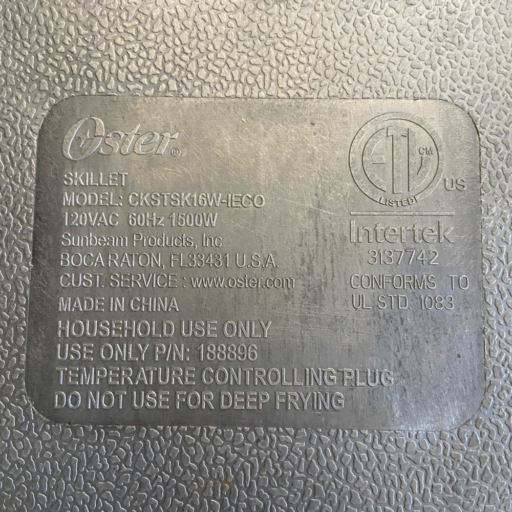 🪷Oster Electric Skillet with Lid - Picture 4 of 8